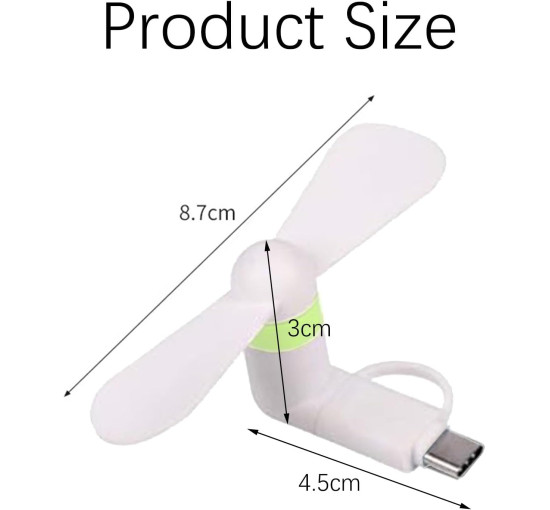 Cerioll міні-вентилятор для мобільного телефону, 5 штук, Type-C (5074)