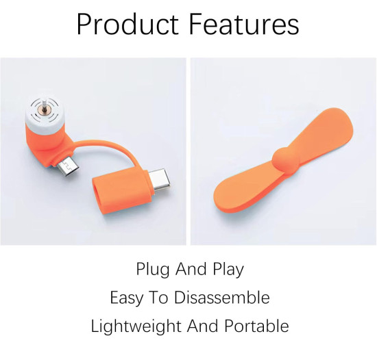 Cerioll міні-вентилятор для мобільного телефону, 5 штук, Type-C (5074)