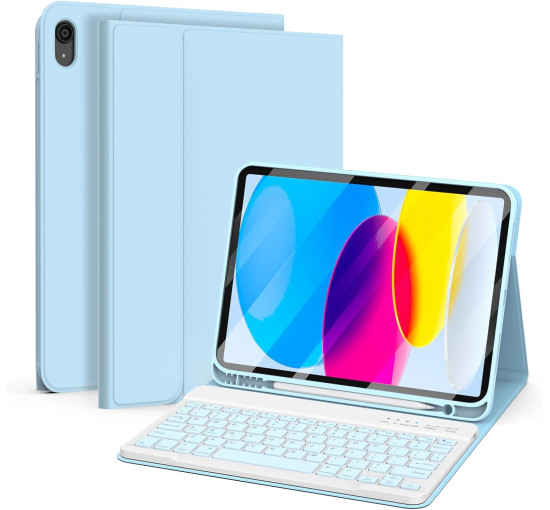 Чохол Besky з клавіатурою для iPad, з тримачем для олівців, синій (2121)