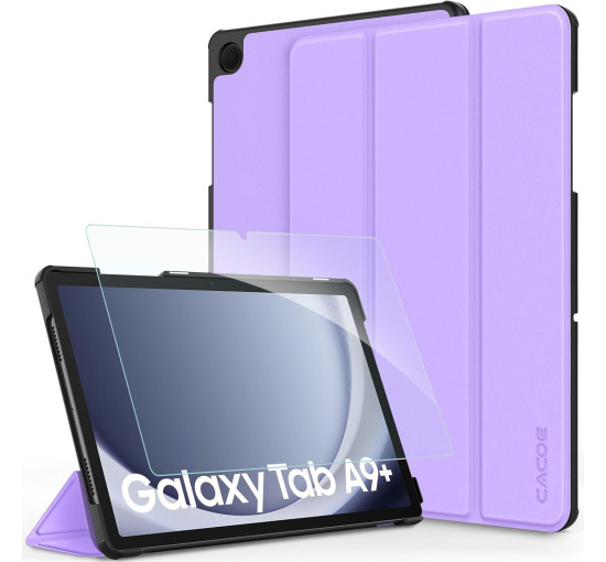 Чохол CACOE для планшета Samsung Galaxy A9+ Plus із захисною плівкою для екрана 11 дюймів, лавандово-фіолетовий (2179)