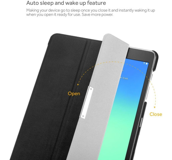 Чохол для Samsung Galaxy Tab A 9.7, EasyAcc Ultra Slim Cover Smart Cover з підставкою, автоматичним пробудженням від сну, чорний (2057)