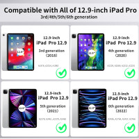 Чехол EasyAcc 01PGIPP13UN, совместимый с iPad Pro 12,9 дюймов 6-го/5-го/4-го/3-го поколения, с ТПУ и подставкой - синий (2040)