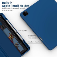 Чехол EasyAcc 01PGIPP13UN, совместимый с iPad Pro 12,9 дюймов 6-го/5-го/4-го/3-го поколения, с ТПУ и подставкой - синий (2040)