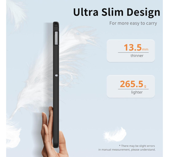 Чохол EasyAcc 01XMRMPADSE, сумісний з планшетом Xiaomi Redmi Pad SE 2023 11 дюймів, захисний чохол із тонкою підставкою, чорний (2054)