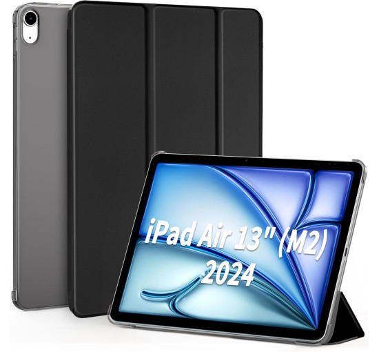 Чохол EasyAcc для iPad Air 13 дюймів M3 2025 / M2 2024, ультратонкий легкий напівпрозорий матовий тильний екран - чорний (2058)