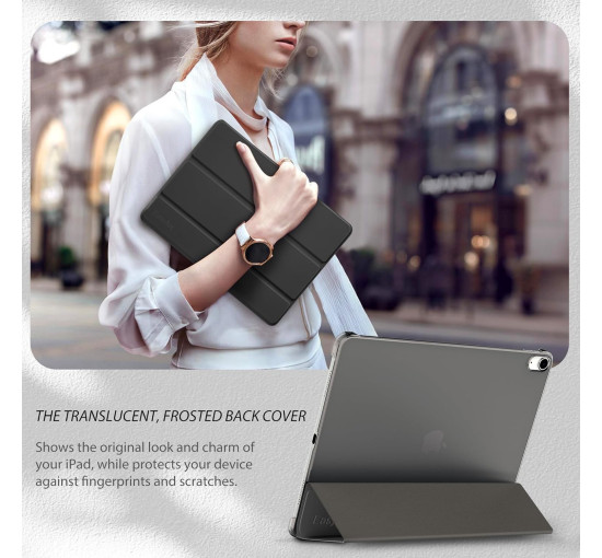 Чохол EasyAcc для iPad Air 13 дюймів M3 2025 / M2 2024, ультратонкий легкий напівпрозорий матовий тильний екран - чорний (2058)