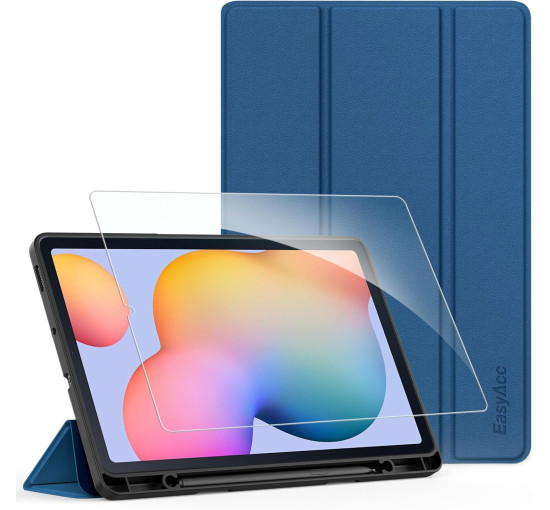 Чохол EasyAcc для Samsung Galaxy Tab S6 Lite 2024 2022 2020 10.4 дюймів із захисною плівкою для екрану – ультратонкий, синій (2056)
