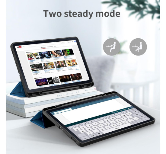 Чохол EasyAcc для Samsung Galaxy Tab S6 Lite 2024 2022 2020 10.4 дюймів із захисною плівкою для екрану – ультратонкий, синій (2056)