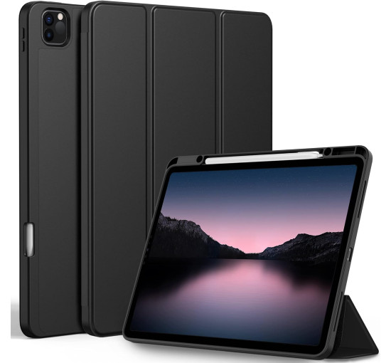 Чохол EasyAcc PGIPP13UN, сумісний з iPad Pro 12,9 дюймів 6-го/5-го/4-го/3-го покоління, з ТПУ та підставкою - чорний (2039)