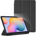 Чохол EasyAcc, сумісний із Samsung Galaxy Tab S6 Lite 2020 із загартованим склом, чорний (3041)
