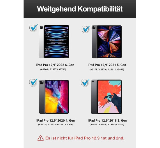 Чохол JADEMALL для iPad Pro 12.9 з клавіатурою, чорний (3113)