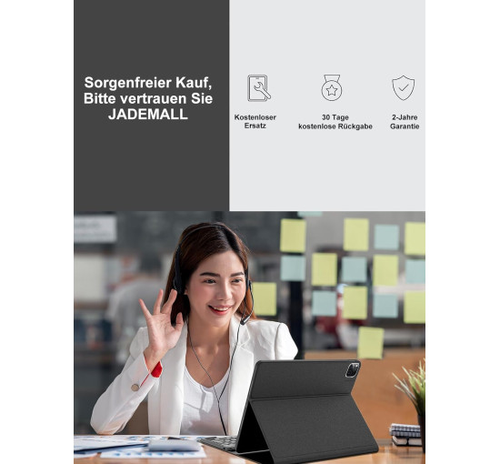 Чохол JADEMALL для iPad Pro 12.9 з клавіатурою, чорний (3113)