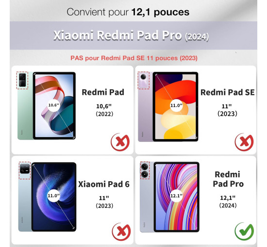 Чохол-клавіатура CACOE K03, сумісний з Redmi Pad Pro 12.1 / Xiaomi Poco Pad 12.1 2024, чорний (2173)