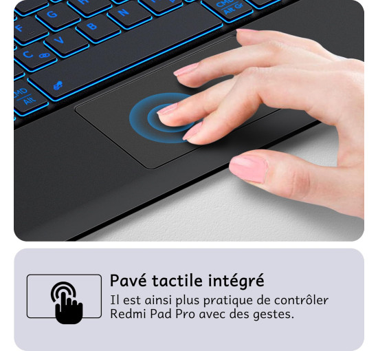 Чохол-клавіатура CACOE K03, сумісний з Redmi Pad Pro 12.1 / Xiaomi Poco Pad 12.1 2024, чорний (2173)