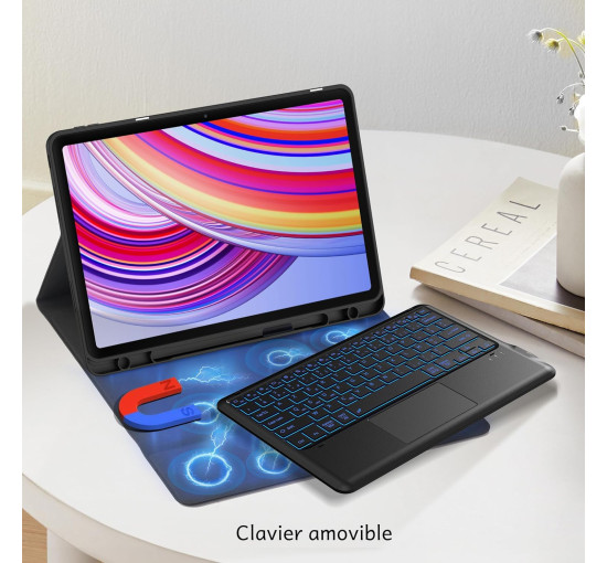 Чохол-клавіатура CACOE K03, сумісний з Redmi Pad Pro 12.1 / Xiaomi Poco Pad 12.1 2024, чорний (2173)