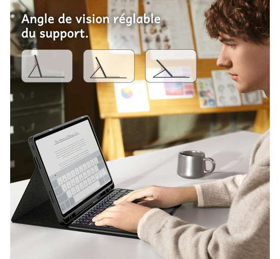 Чохол-клавіатура CACOE K03, сумісний з Redmi Pad Pro 12.1 / Xiaomi Poco Pad 12.1 2024, чорний (2173)