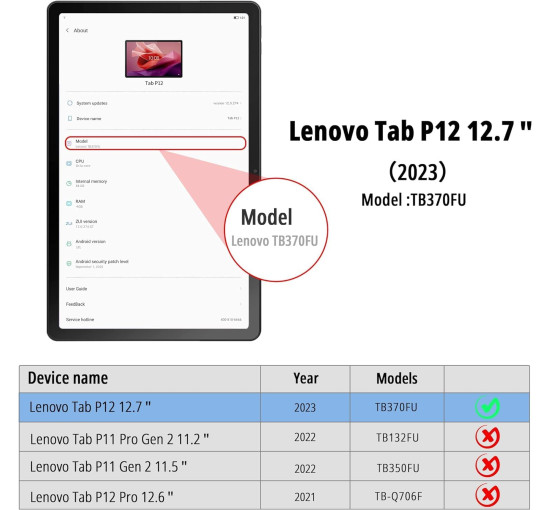 Чохол-клавіатура для Lenovo Tab P12 12.7", темно-зелений (2134)