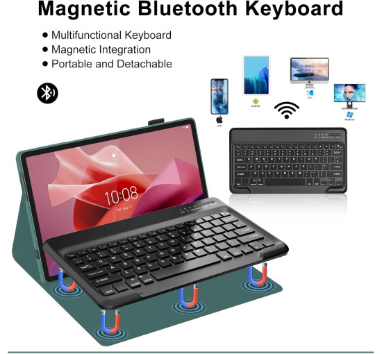 Чохол-клавіатура для Lenovo Tab P12 12.7", темно-зелений (2134)