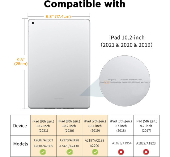 Чохол-клавіатура EasyAcc K02, сумісний з iPad 10.2 дюйма, чорний (3038)