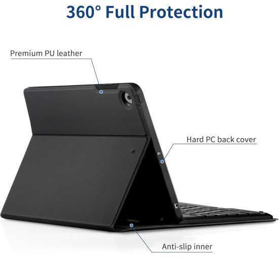 Чохол-клавіатура EasyAcc K02, сумісний з iPad 10.2 дюйма, чорний (3038)