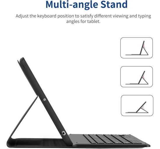 Чохол-клавіатура EasyAcc K02, сумісний з iPad 10.2 дюйма, чорний (3038)