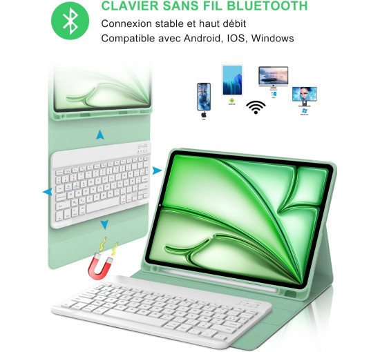 Чохол-клавіатура FOGARI для iPad Air 11 (M3 2025/M2 2024), світло-зелений (2141)