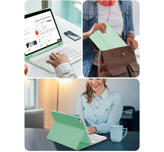 Чохол-клавіатура FOGARI для iPad Air 11 (M3 2025/M2 2024), світло-зелений (2141)