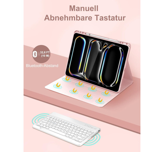 Чохол-клавіатура FOGARI для iPad Pro 13 2024, рожеве золото (2136)