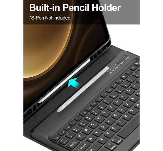 Чохол-клавіатура FOGARI для Samsung Galaxy Tab S10 Plus 12.4 дюйма, чорний (2130)