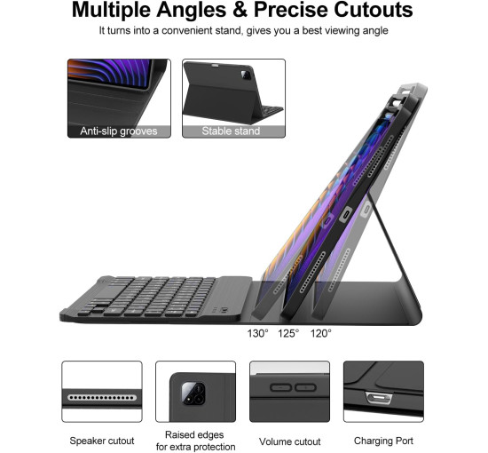 Чохол-клавіатура FOGARI для Xiaomi Pad 7 Pro 2024, чорний (2155)