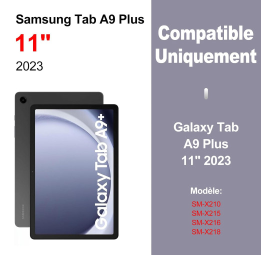 Чохол-клавіатура JADEMALL AZERTY для Galaxy Tab A9+/Tab A9 Plus 2023 11 дюймів, фіолетовий (3091)