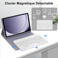 Чохол-клавіатура JADEMALL AZERTY для Galaxy Tab A9+/Tab A9 Plus 2023 11 дюймів, фіолетовий (3091)