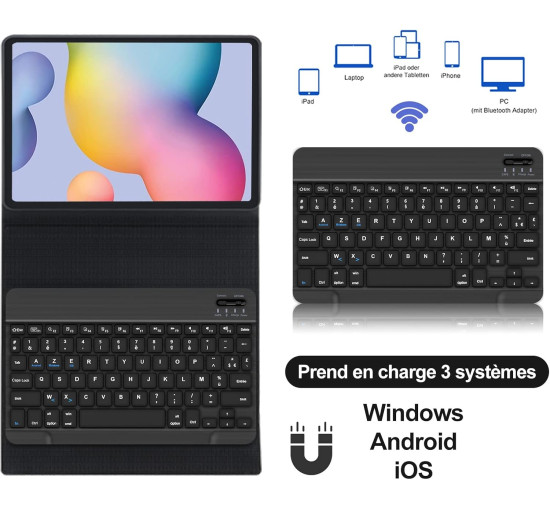 Чохол-клавіатура JADEMALL Clavier Samsung Tab S6 Lite 2024, чорний (3092)