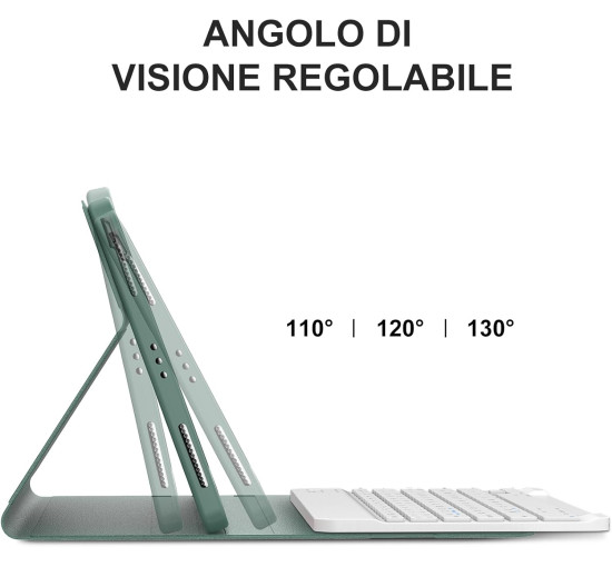 Чохол-клавіатура JADEMALL для iPad Air 11 дюймів 2025 M3, темно-зелена (3080)