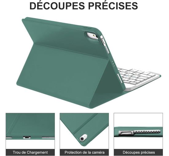 Чохол-клавіатура JADEMALL для iPad Air 11 дюймів 2025 M3, темно-зелена (3080)