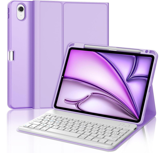 Чохол-клавіатура JADEMALL для iPad Air 11" M3 2025/M2 2024, світло-фіолетовий (3076)