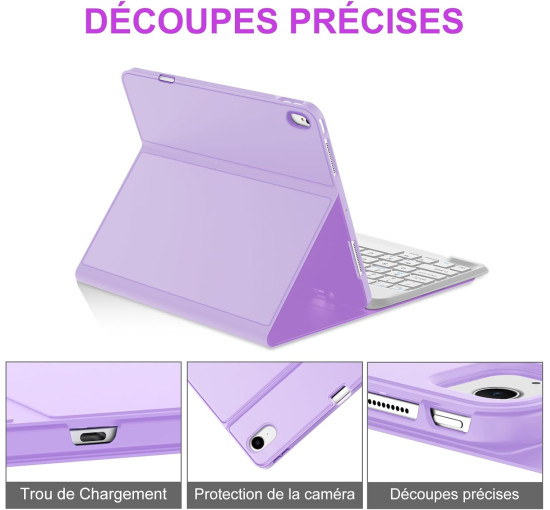 Чохол-клавіатура JADEMALL для iPad Air 11" M3 2025/M2 2024, світло-фіолетовий (3076)