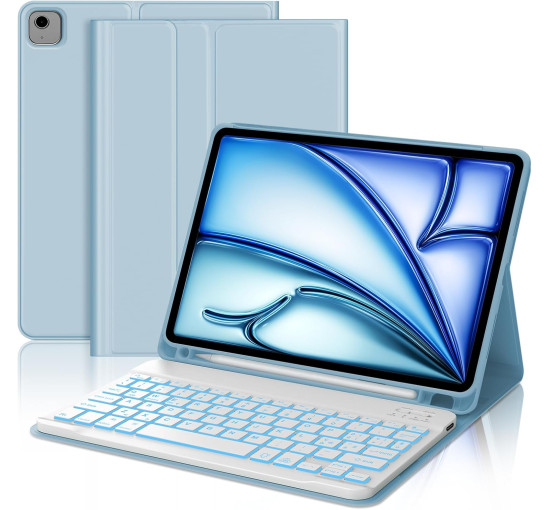 Чохол-клавіатура JADEMALL для iPad Air 11 (M3/M2 2025/2024), небесно-блакитний (3109)