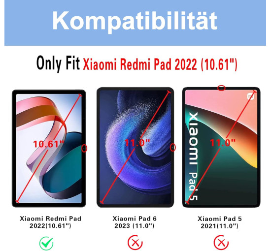 Чохол-клавіатура JADEMALL Xiaomi Redmi Pad з підсвічуванням, сумісний з Xiaomi L83 Redmi Pad 10,61 дюйма (3101)