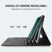 Чохол-клавіатура JADEMALL з тачпадом для iPad 9-го/8-го/7-го покоління 10,2 дюймів, чорна (3094)