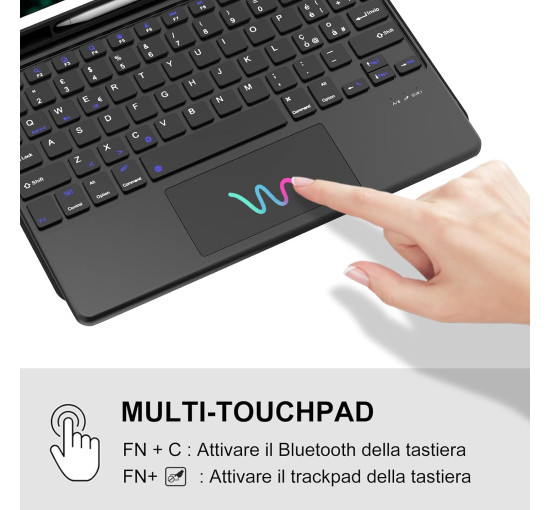 Чохол-клавіатура JADEMALL з тачпадом для iPad 9-го/8-го/7-го покоління 10,2 дюймів, чорна (3094)