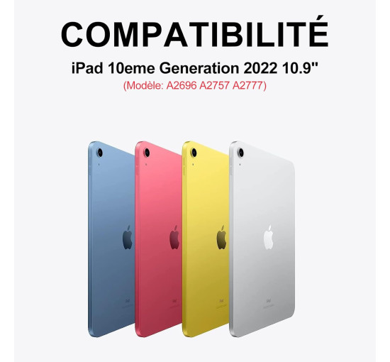 Чохол-клавіатура JADEMALL з трекпадом для iPad 10/11-го покоління, рожевий (3079)