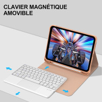 Чохол-клавіатура JADEMALL з трекпадом для iPad 10/11-го покоління, рожевий (3079)