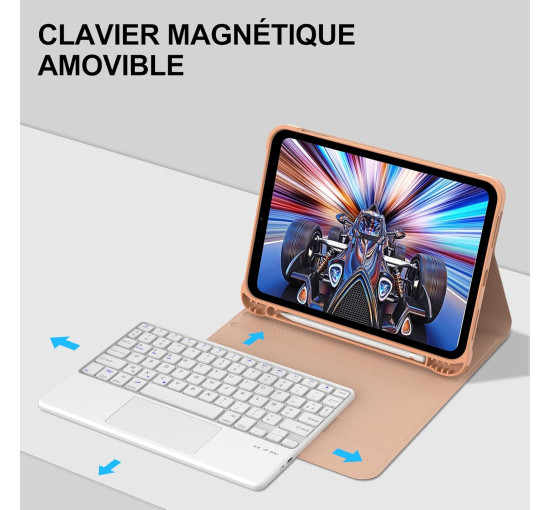 Чохол-клавіатура JADEMALL з трекпадом для iPad 10/11-го покоління, рожевий (3079)