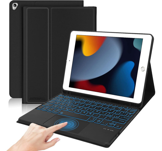 Чохол-клавіатура JADEMALL з трекпадом для iPad 10.2" 9-го/8-го/7-го покоління, чорна (3093)