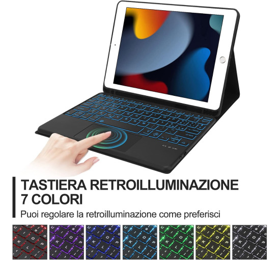 Чохол-клавіатура JADEMALL з трекпадом для iPad 10.2" 9-го/8-го/7-го покоління, чорна (3093)