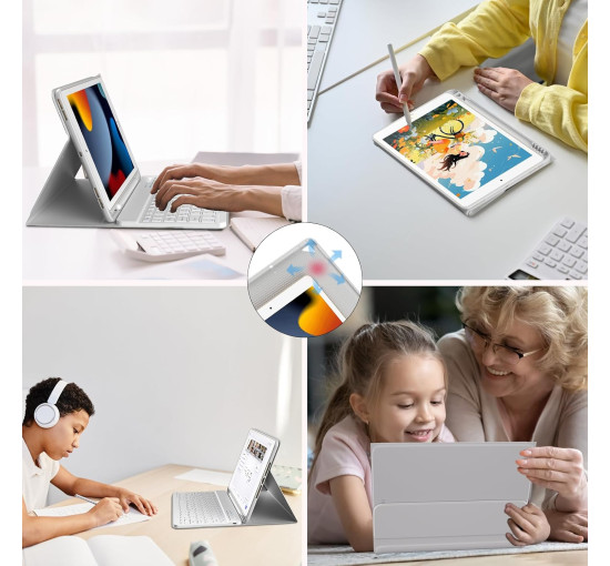 Чохол-клавіатура TQQ DEGW10.2PTJP для iPad 10.2, сірий (2122)