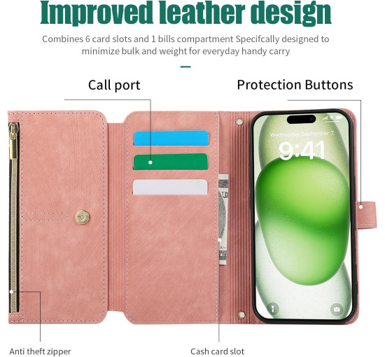 Чохол UEEBAI для iPhone 15 Pro Max 6.7 дюймів, рожеве золото (4098)