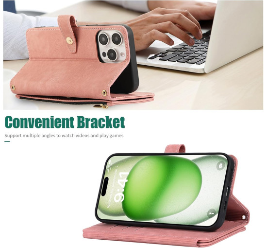 Чохол UEEBAI для iPhone 15 Pro Max 6.7 дюймів, рожеве золото (4098)