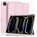 Чохол Vobafe для iPad Pro 13 (M4) 2024 з тримачем для олівців, трискладною підставкою, гнучка задня кришка TPU, рожевий (2043)